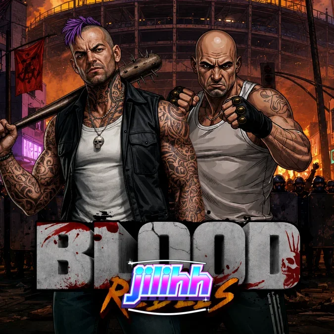 Ang madilim at gritty na visual style ng Blood Rebels slot na may mga simbolo ng rebelyon.